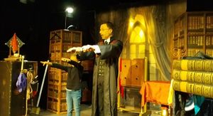 One man show magique avec Sébastien ladruze Magicien, dans le spectacle La Maison Fantastique présentation d'un numéro avec le public